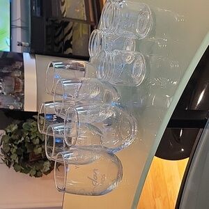 Set 6 stemless wine glasses + 3 shot glasses